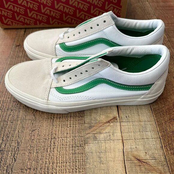 Vans Old Skool Vintage Sport White & Green Slip-On Sneakers Mens 7.5/Womens 9 - Picture 7 of 11